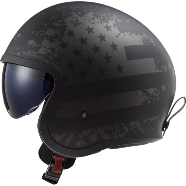 LS2 OF599 SPITFIRE II, Black Flag MATT (titanium) - Image 2