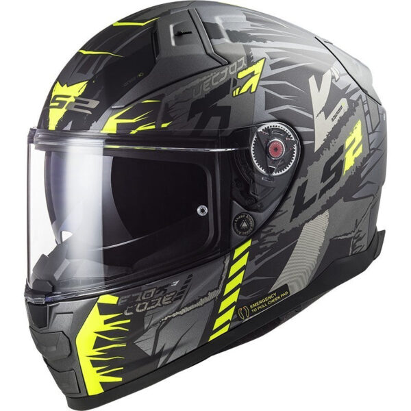 LS2 FF811 VECTOR II, matt titanuim yellow