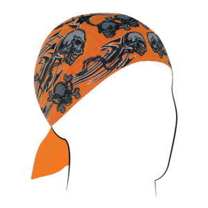 Zan Flydanna Cotton Orange Tribal Skull