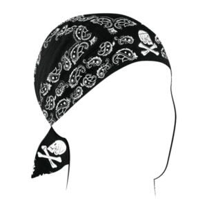 Zan Flydanna Cotton Skull Paisley Black