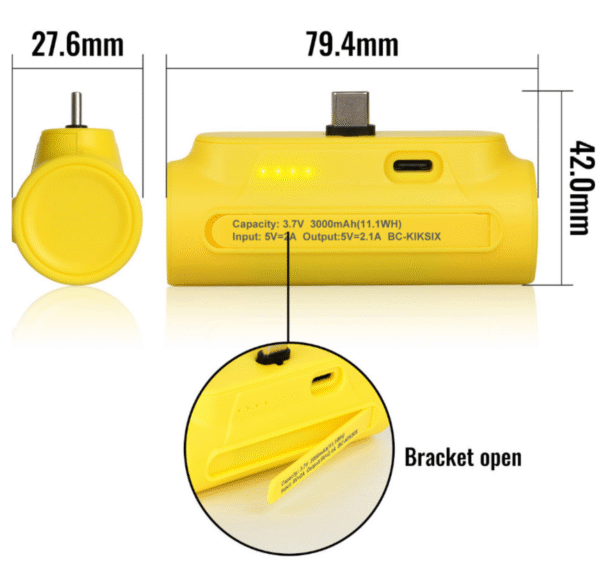 Motobatt Lithium Mini Portable Power Bank 3000mAh - Image 3