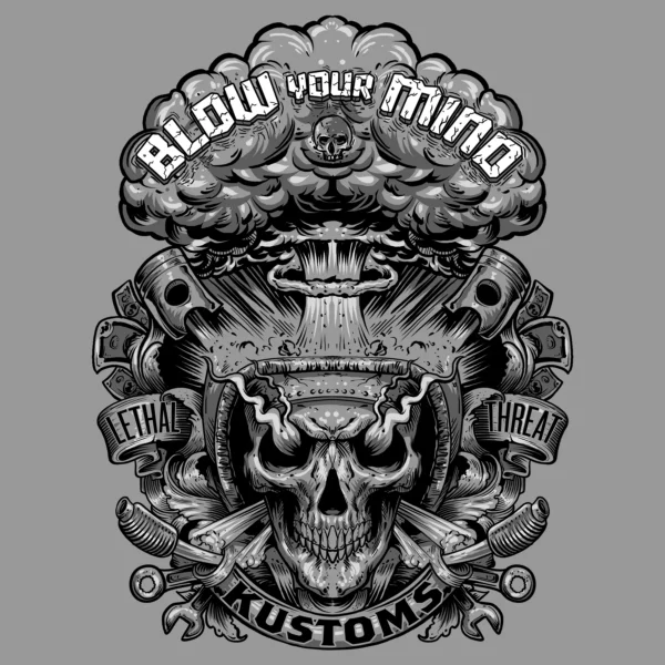 ⁦Lethal Threat Blow Your Mind Kustoms T-Shirt⁩ - الصورة ⁦3⁩
