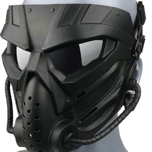 Tactical Full Face Mask With Pc Lens Eye Protection Black