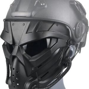 Tactical Full Face Mask With Pc Lens Eye Protection Black