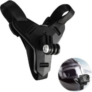 Motorcycle helmet mount for action cameras
