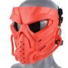 Tactical Full Face Mask With Pc Lens Eye Protection Red