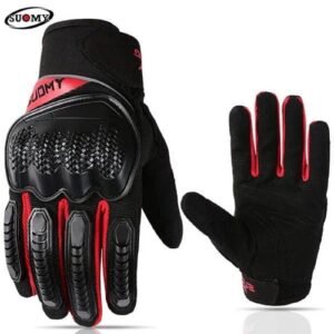 Suomy SU-19 Full Safety Gloves Motorcycle- Black/Red