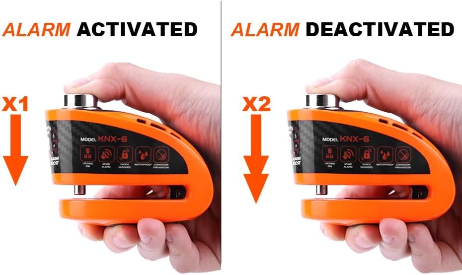 KOVIX Smart Alarm Disc Lock KNX-6 ORANGE - Image 3